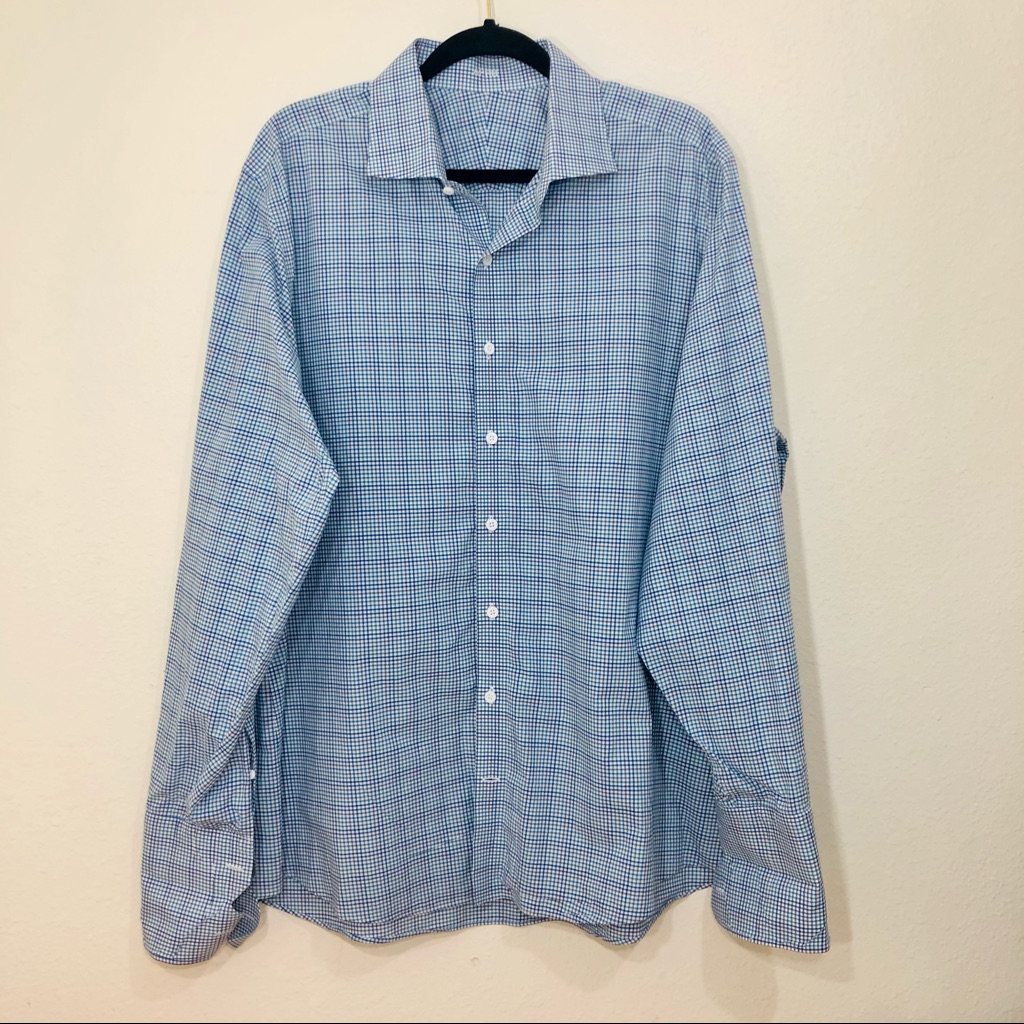J.Hilburn Aprb Blue Dress Shirt | Mens Size Xxl